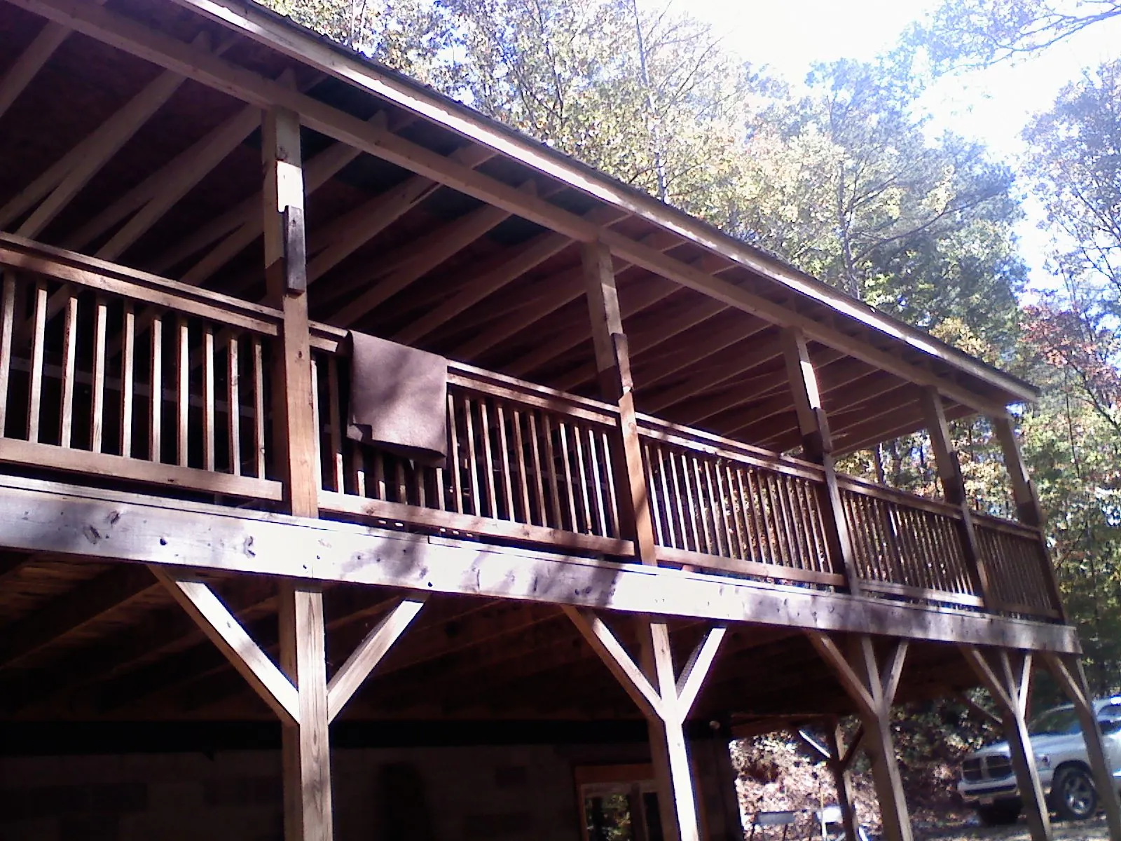 Timber framing under a new elevated porch and deck — Roof Leak Repair in Fort Oglethorpe by Roofing Brothers